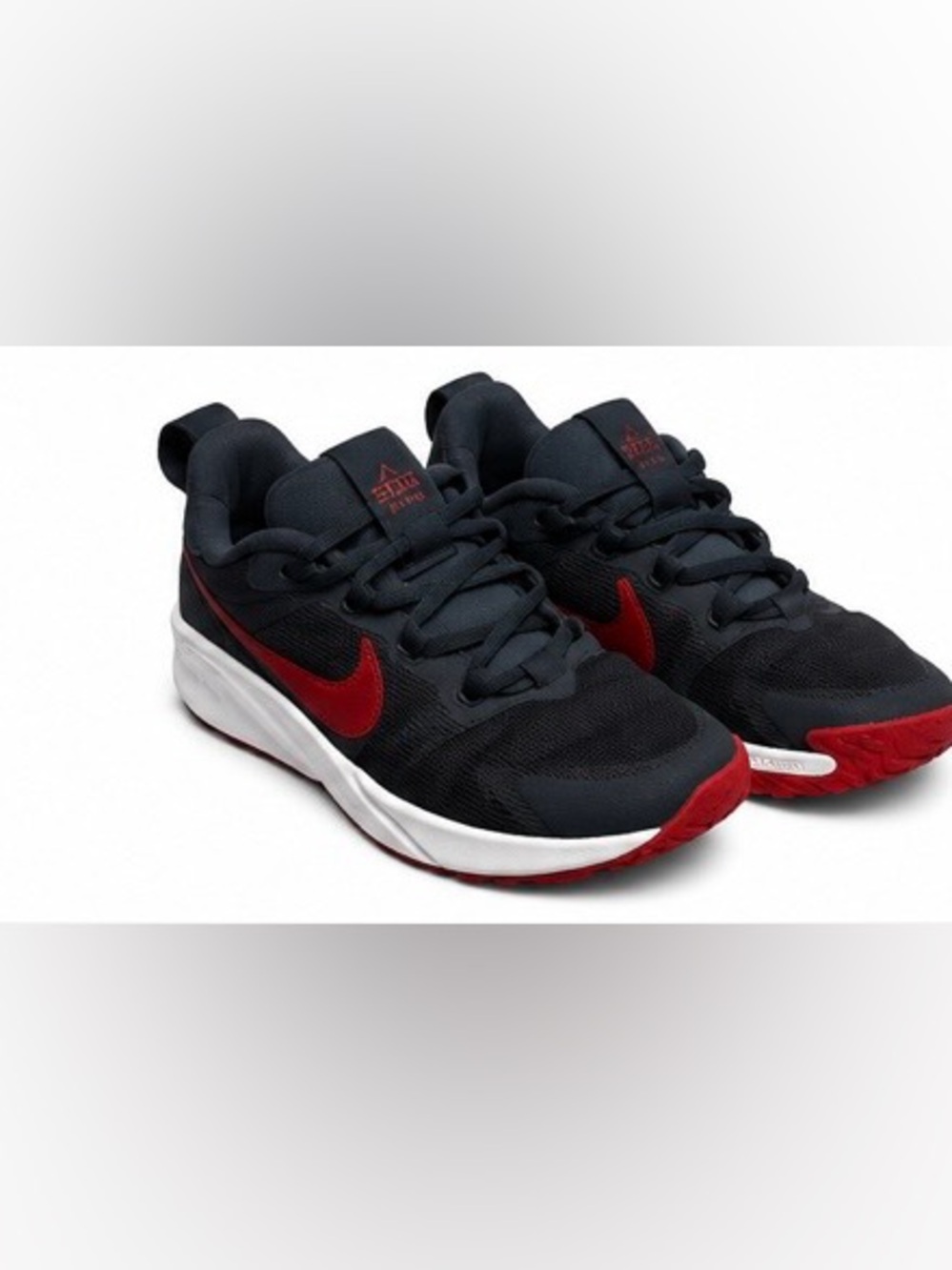 Nike Kids Navy Blue Sneakers with Red Swoosh